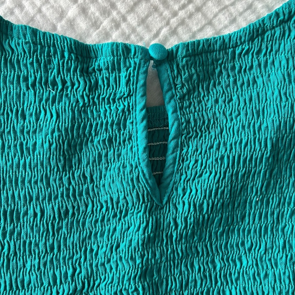 NEW • Flutter Sleeve Smocked Waist Midi Dress • Women’s Medium in Color Peacock🍉 - Picture 3 of 15